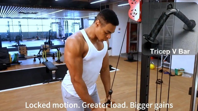 Cable Machine Attachment Set for Home Gym - LAT Pulldown with Non-Slip Grips