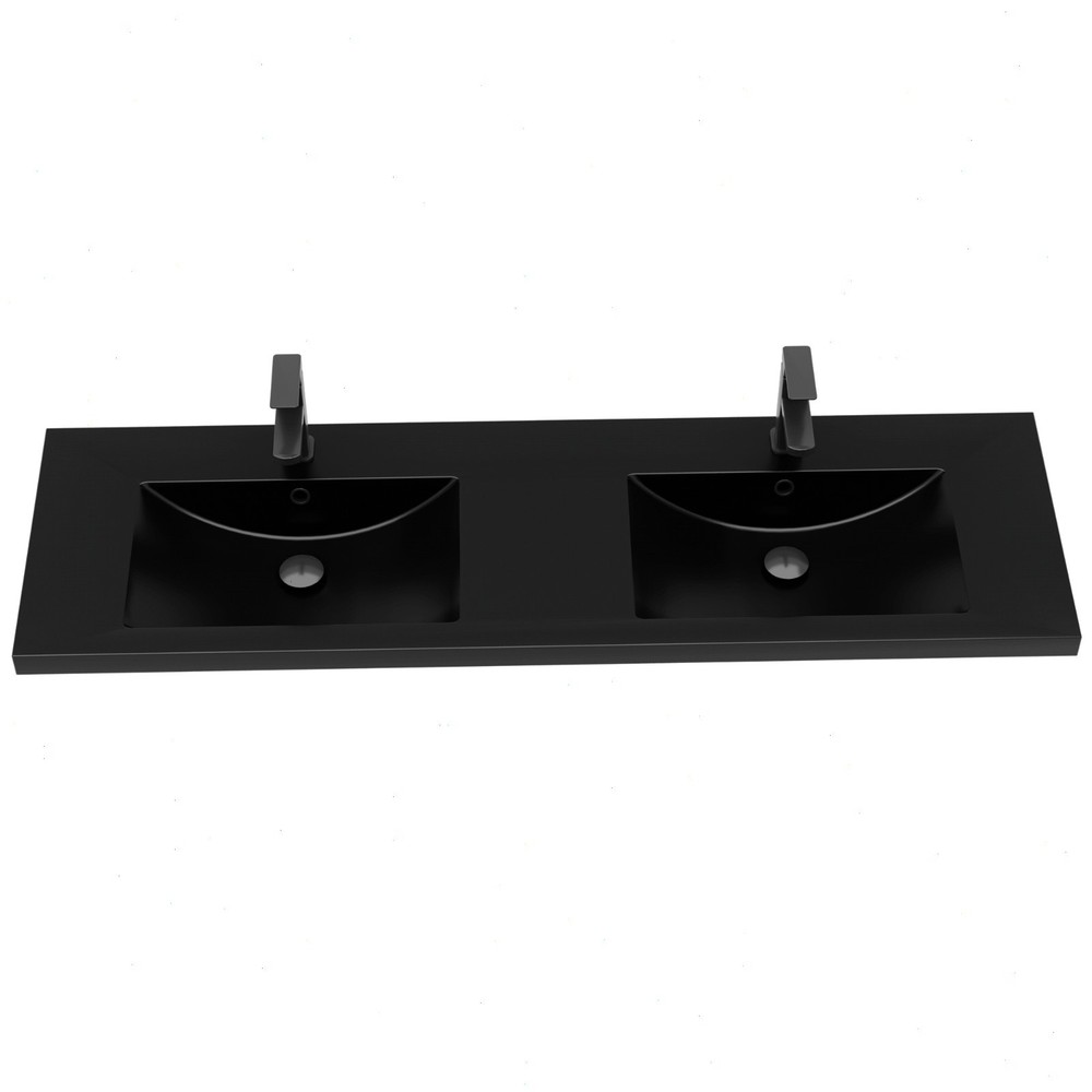 60" Double Sink Vanity Top Undermount Bathroom Sink