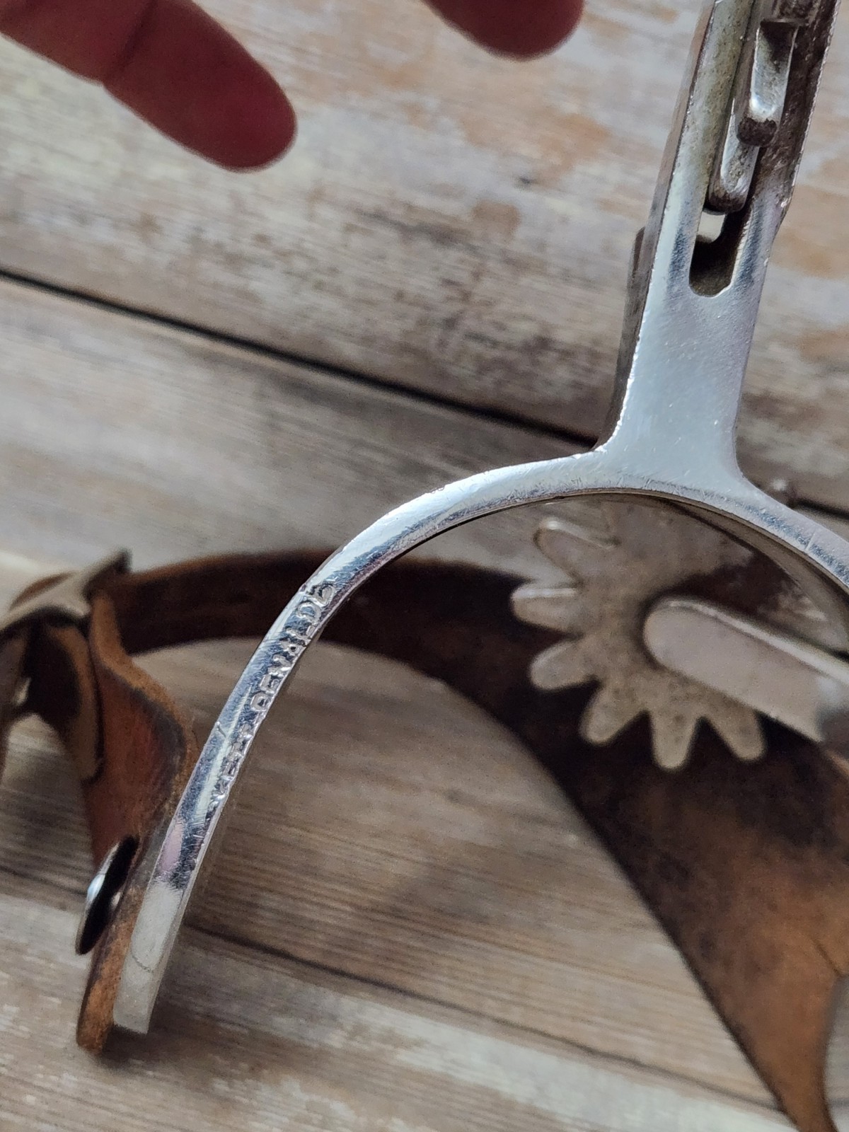 Crockett Renalde Spurs Large Rowel Chrome Plated w/Leather Straps Cowboy Western