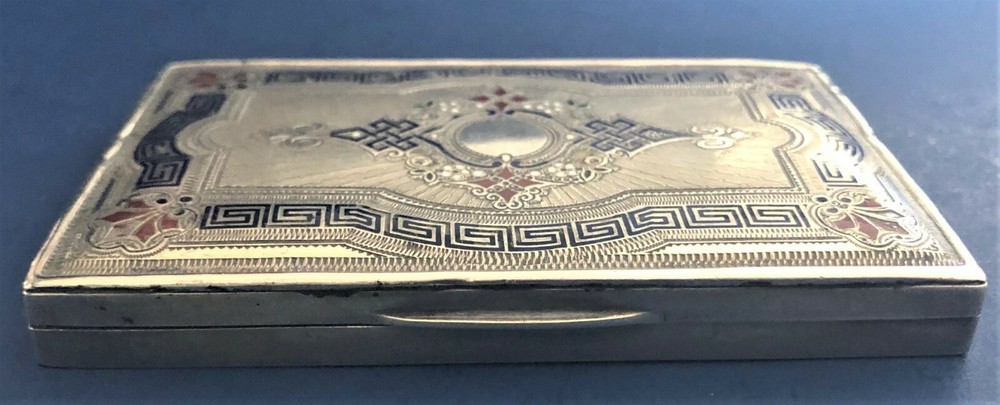 Antique Imperial Russian Enamel 84 Silver Cigarette Case