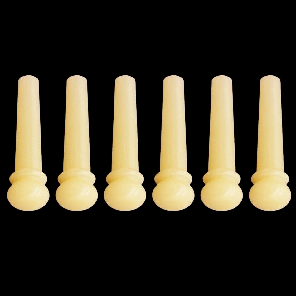 6x Guitar Unslotted Unbleached Bone Pin String Peg Luthier Nut Saddle H00-N