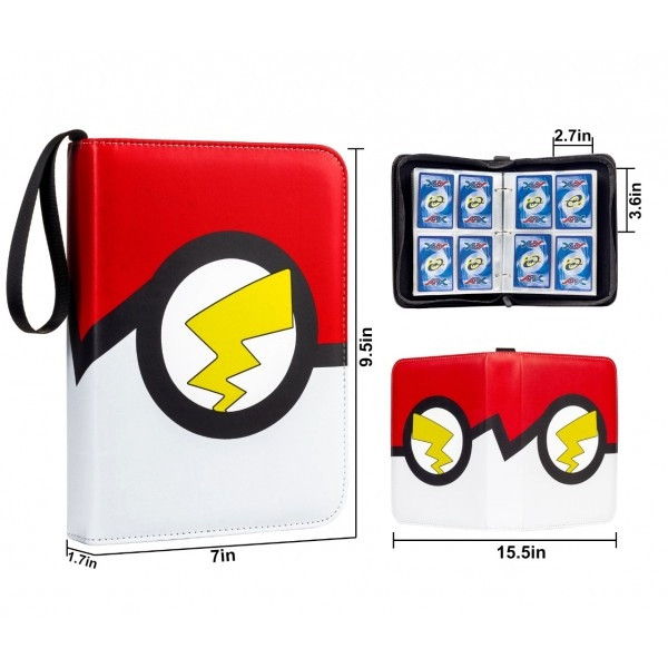 4-Pocket Binder for Pokemon Cards with 50 Removable Sheets Holds Up To 400 Cards