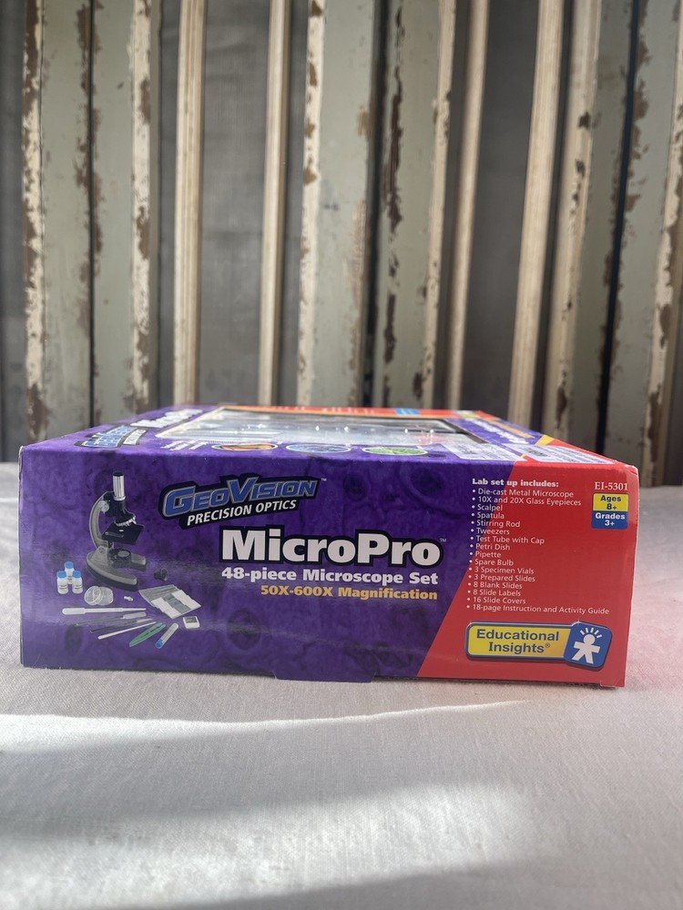 GEOVISION MICROPRO 48 PIECE MICROSCOPE LAB SET w/ Instruction Guide {NIP}