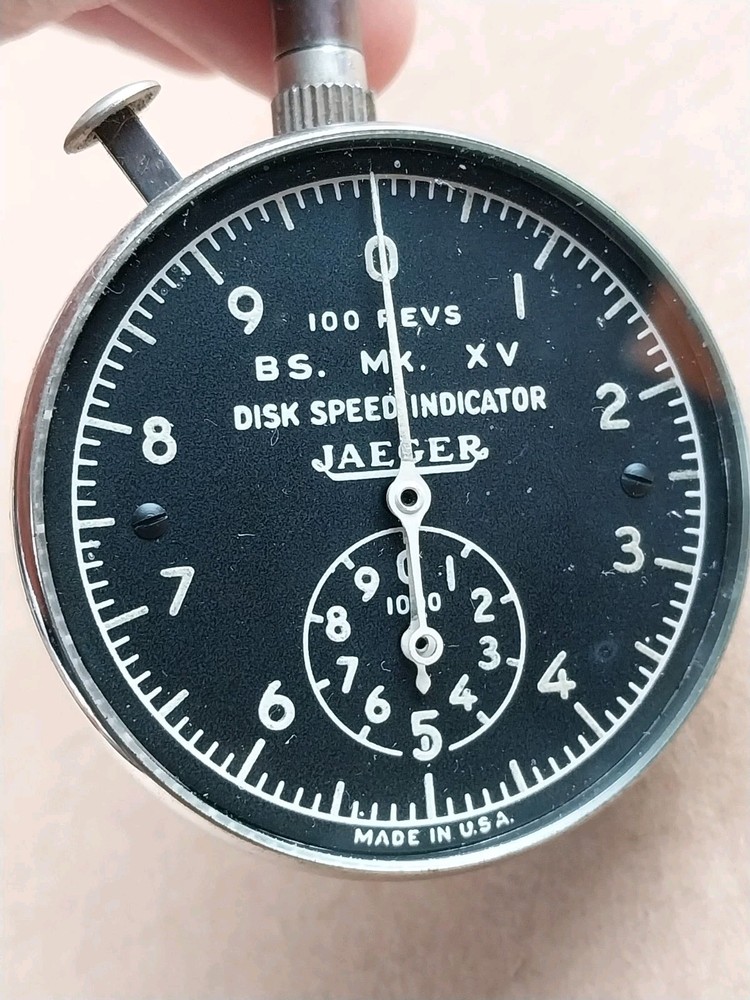 Vintage Jaeger Watch Co Tachometer Disk Speed Indicator