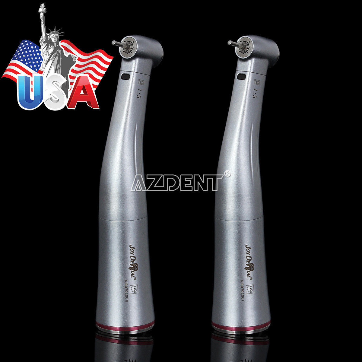 AZDENT Dental 1:5 Increasing Contra Angle Optic LED Handpiece Fit Electric Motor