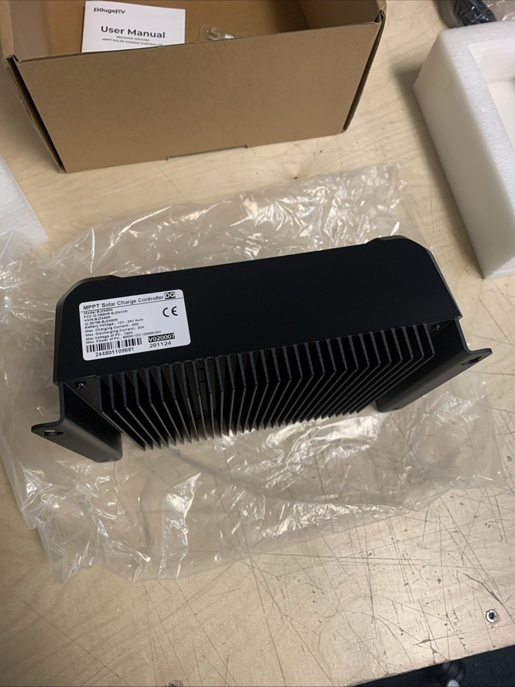 BougeRV 40A MPPT Solar Charge Controller APP Control LCD 12V/24V Battery