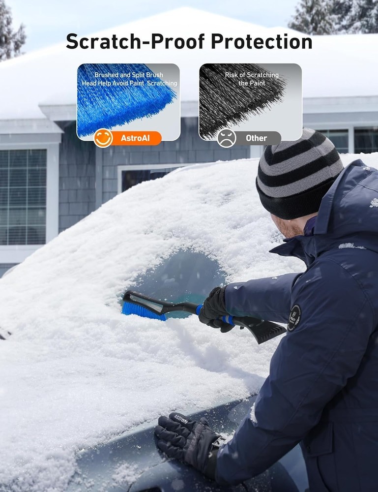 27" Snow Brush and Ice Scraper in Blue