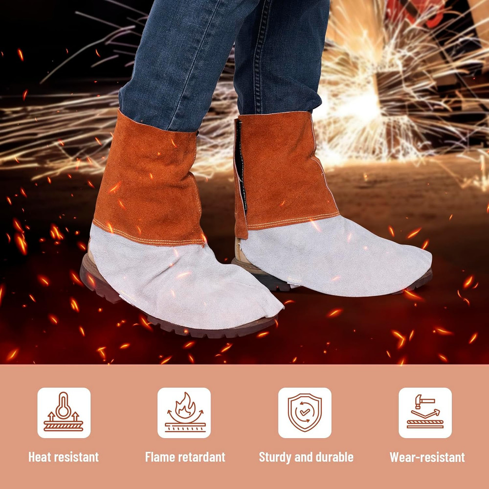 Leather Welding Spats - Welding Boot Covers, 1 Pair
