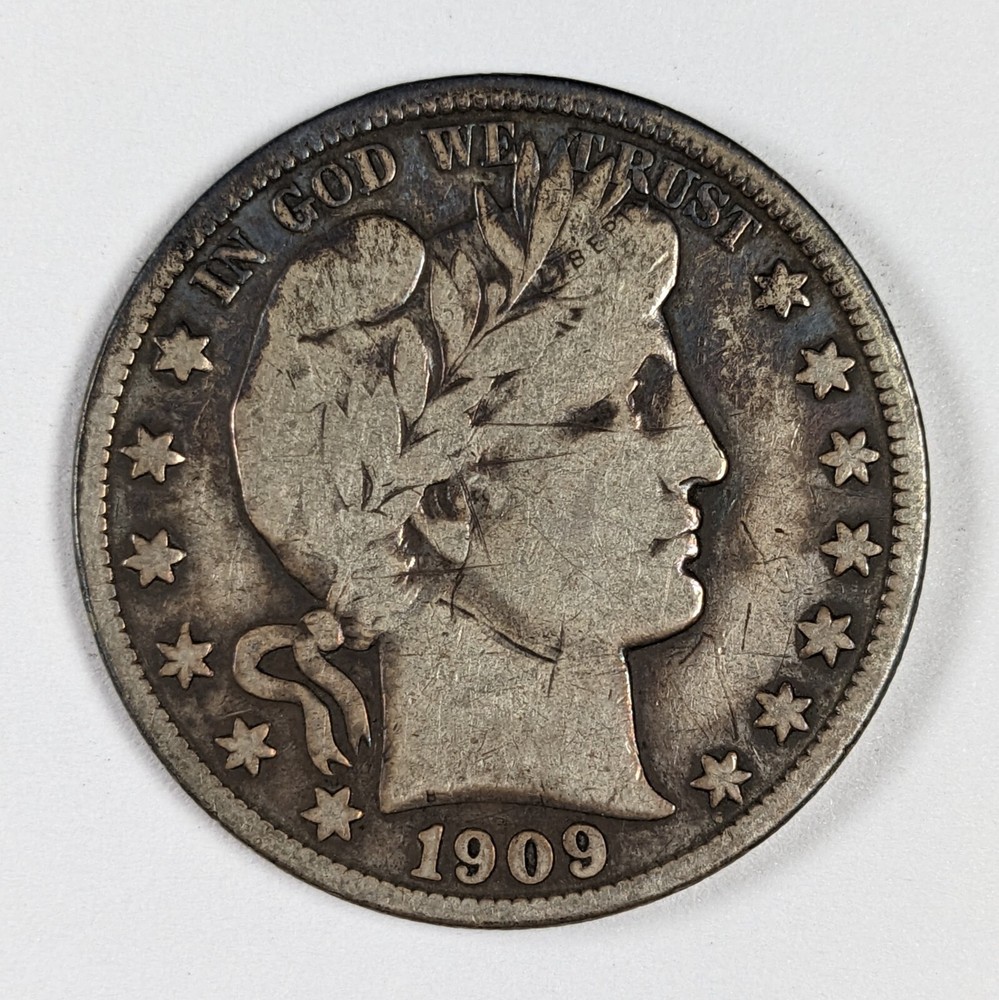 1909 S Barber Silver Half Dollar FINE