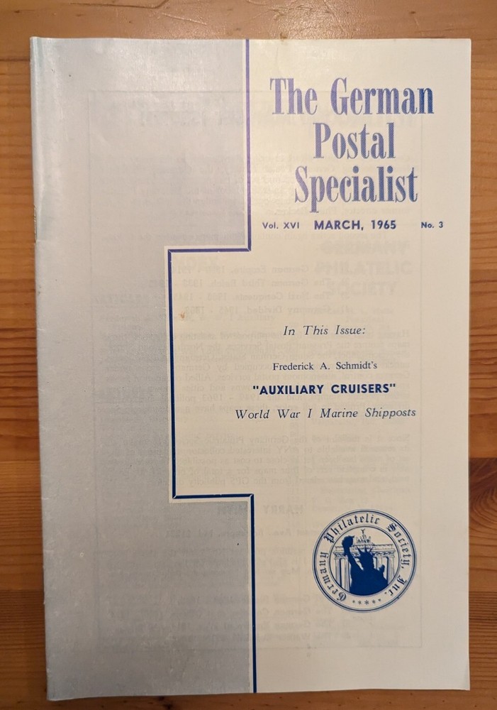 German Postal Specialist Mar 1965 WWI Auxiliary Cruisers 14 Weisswasser