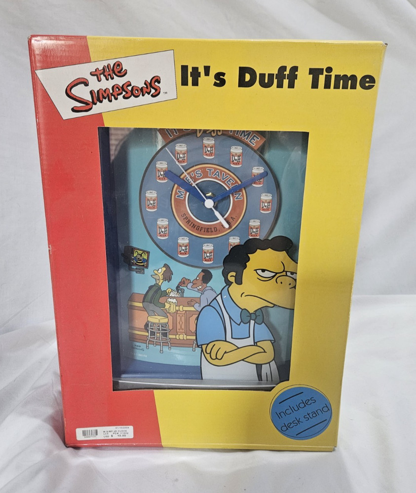 THE Simpsons It’s Duff Time Clock NIB