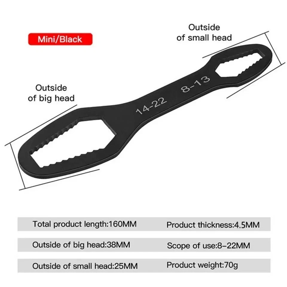 1pc Universal Double-Head Torx Wrench: Adjustable Self-Tightening Spanner