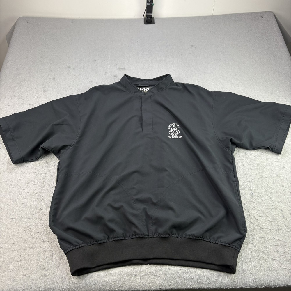 Zero Restriction Jacket Mens Large Black Golf Windbreaker Short Sleeve Pullover
