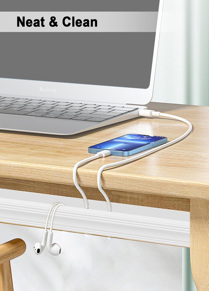 6 Pack Under Desk Cable Management Adhesive Cable Organizer J Cable Raceway