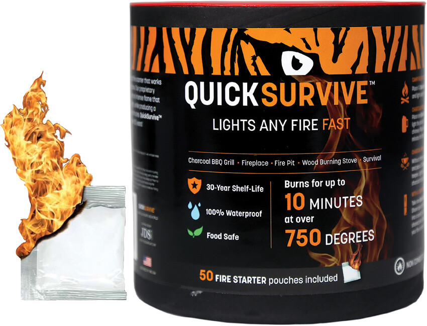 New QuickSurvive Fire Starter 50 Pack QS-50