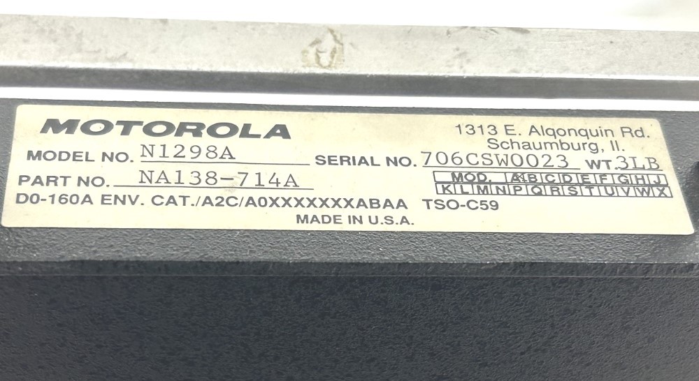 Motorola Aircraft SELCAL Decoder Unit NA138-714A