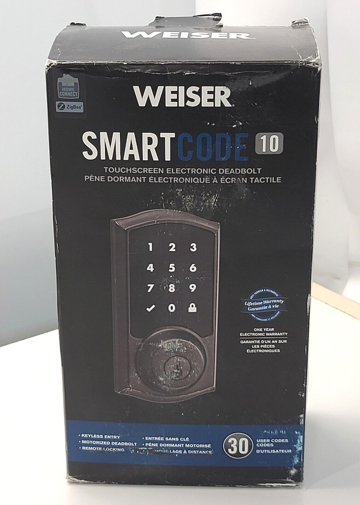 Weiser SmartCode 10 Venetian Bronze Touchscreen Electronic Deadbolt Zigbee
