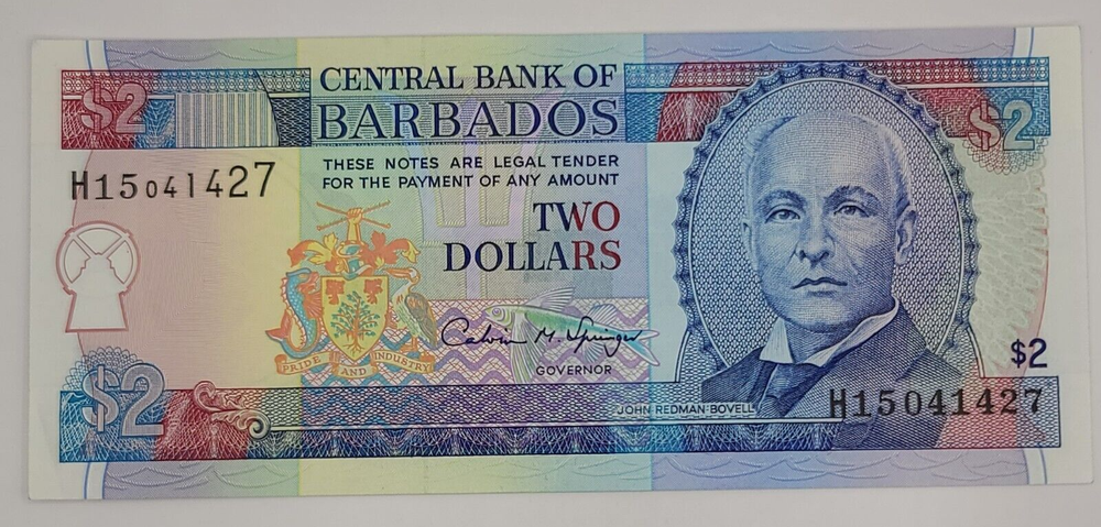 ND 1995 Barbados 2 Dollars Banknote - P#46