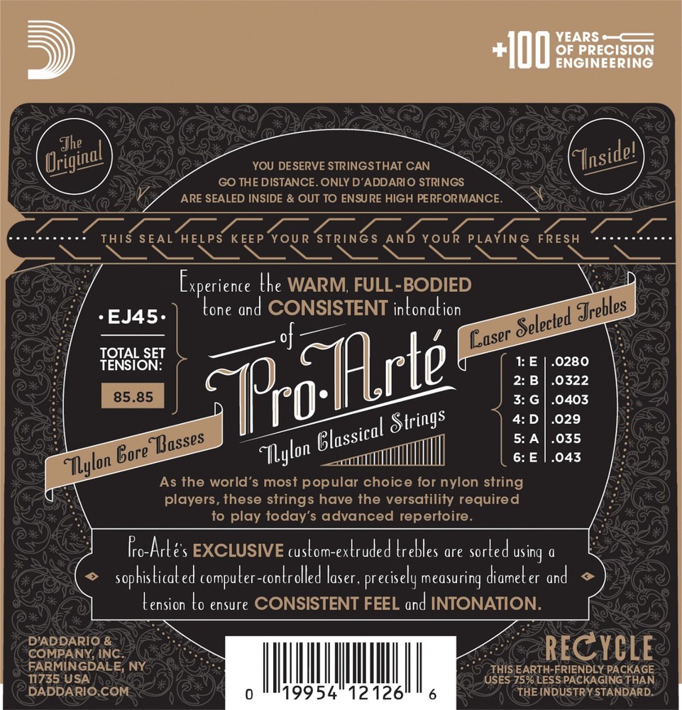 D'Addario EJ45 Pro-Arté Normal Tension Classical Guitar Strings
