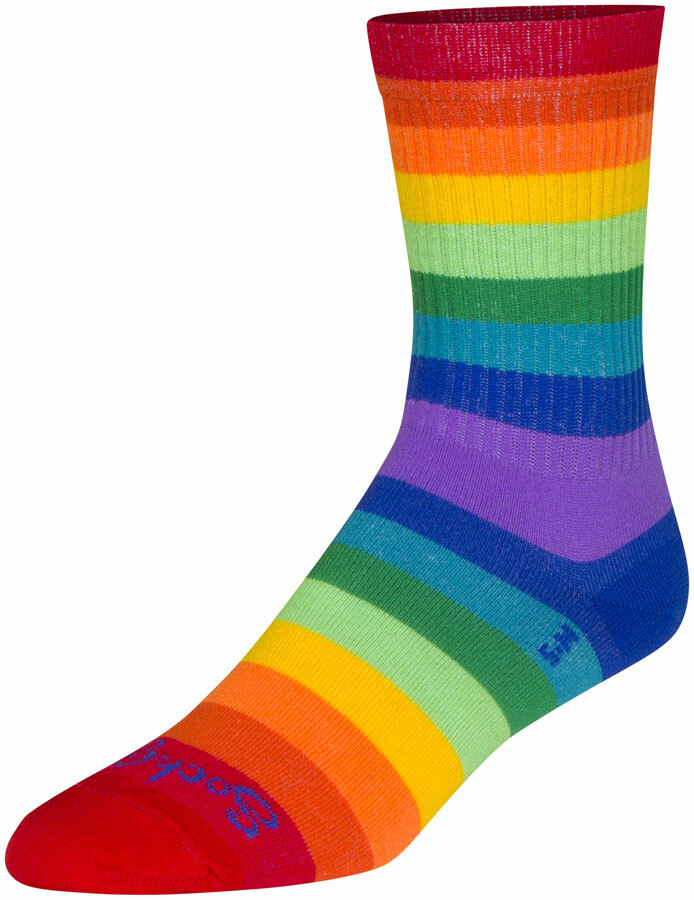 SockGuy Fabulous Crew Socks | 6 inch | Rainbow | S/M