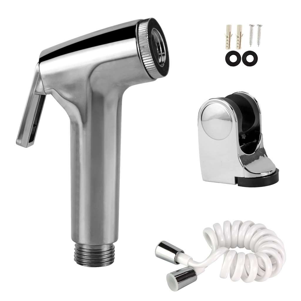 Toilet Shattaf Adapter Hose Bidet Spray Stainless Steel Handheld Shower Head