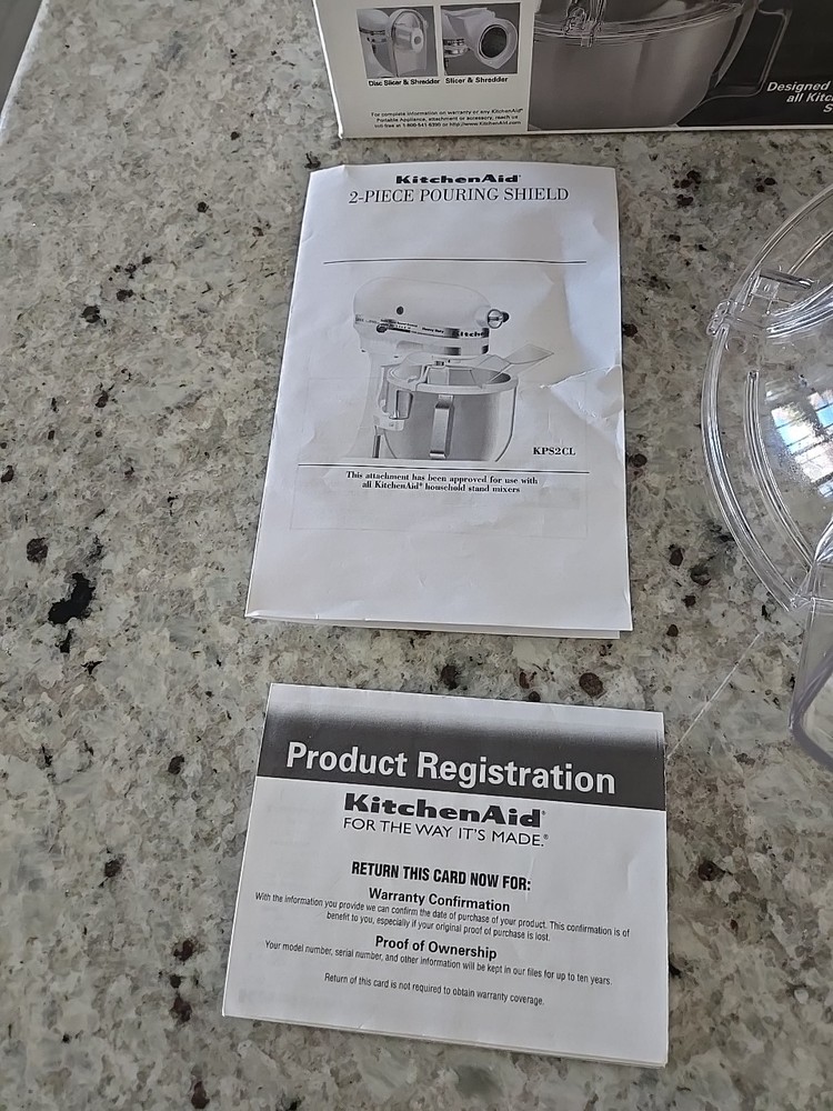 KitchenAid POURING SHIELD KPS2CL Stand Mixer Accessory in Box