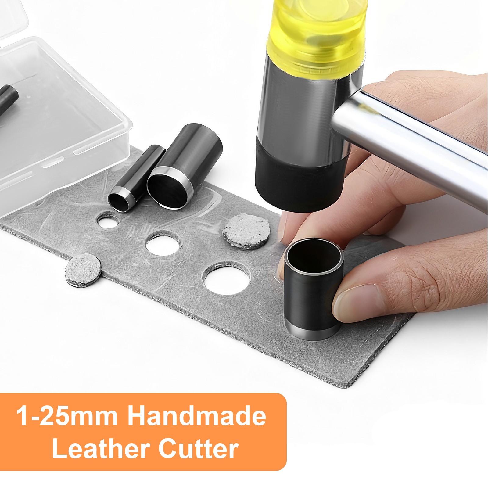25 PCS Heavy Duty Hollow Hole Punch Set 1–25mm Manual Tool for Leather DIY Craft