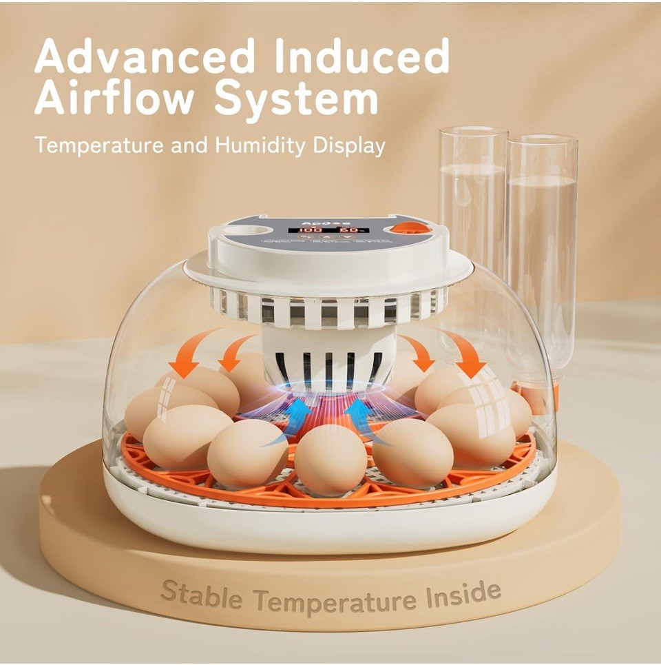 Egg Incubator with Automatic Egg Turning and Humidity Control and Temperature Co