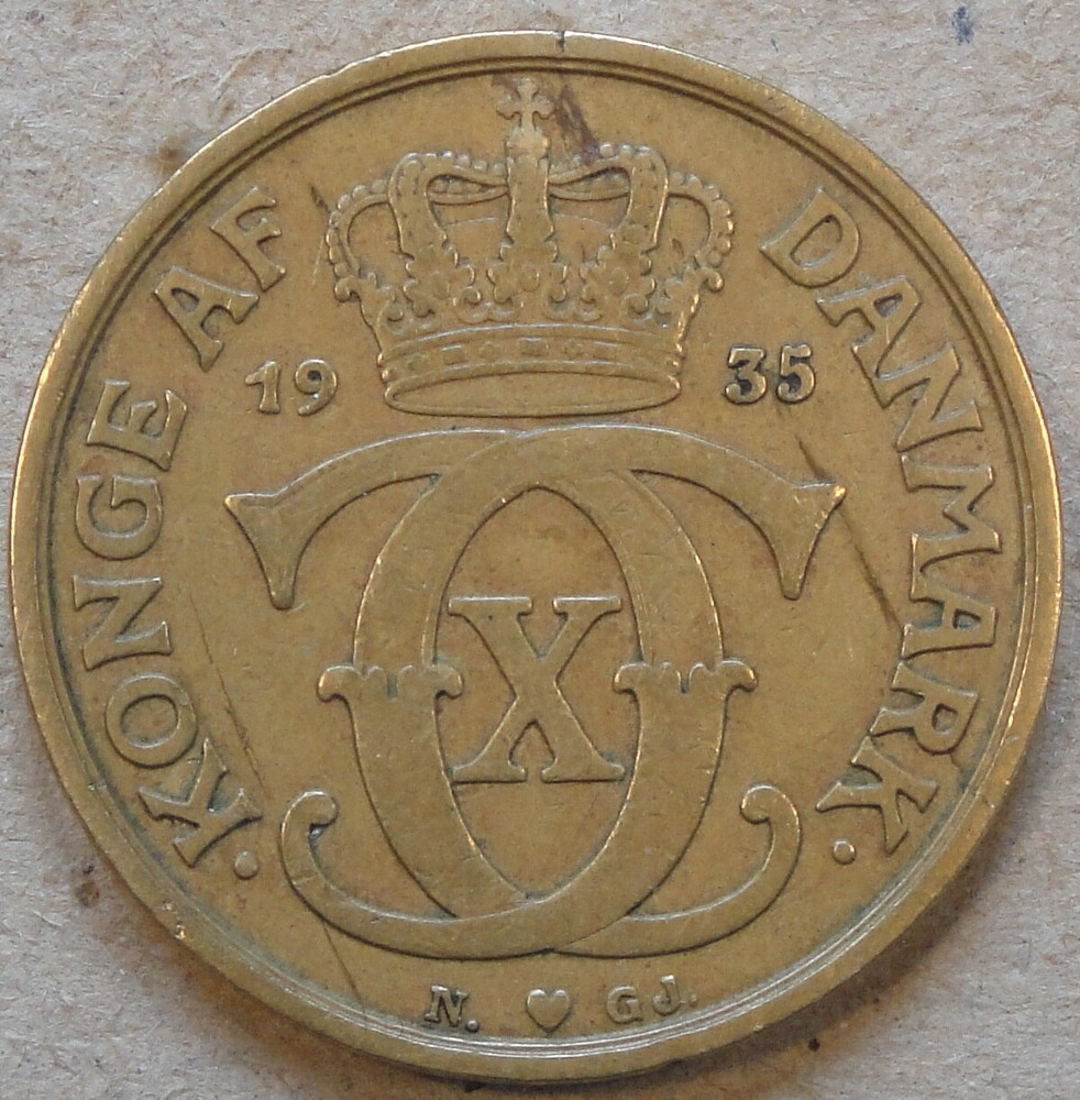 Denmark 1935 1 Krone as Pictured