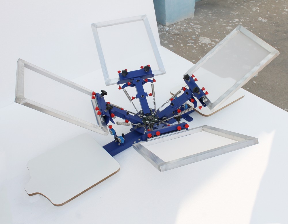 4 Color 2 Station Full Set Printing Kit Silk Screen Machine & Press Tools Supply