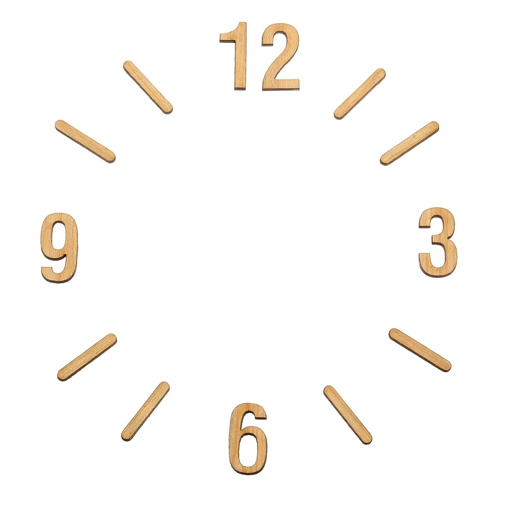 Wooden Clock Numbers Kit, Clock Accessories, Arabic