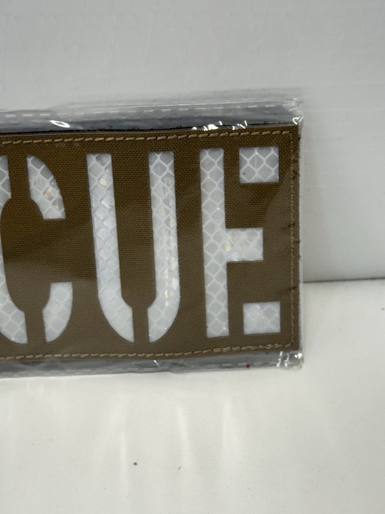 RESCUE Reflective Tactical Patch Hook Loop Vest Plate Carrier ID Badge