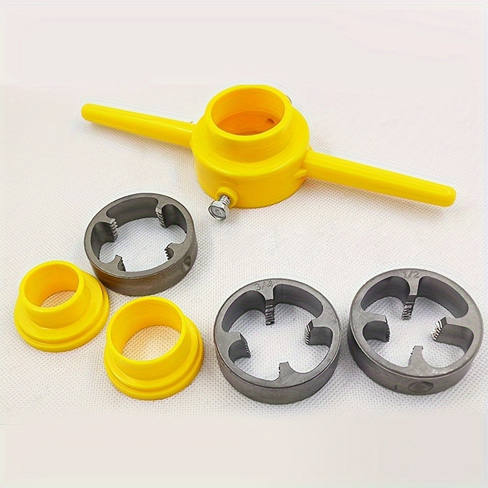 PVC Pipe Threading Tool Set - Multiple Dies for Plumbing & Pipe Repairs