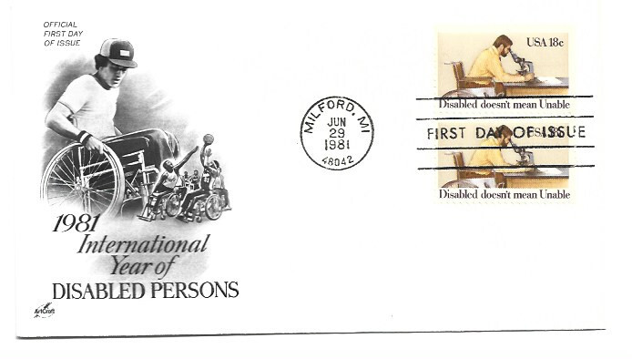 1925 Disabled Persons ArtCraft pair FDC