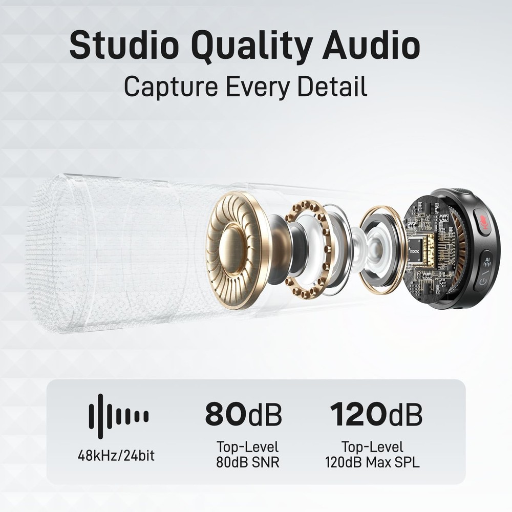 MAONO Wireless Lavalier Microphone for Small, USB-C/Lightning/Camera