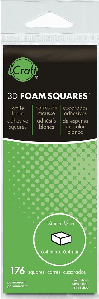 Thermoweb 3683 3D Foam Squares-White .25" 176/Pkg