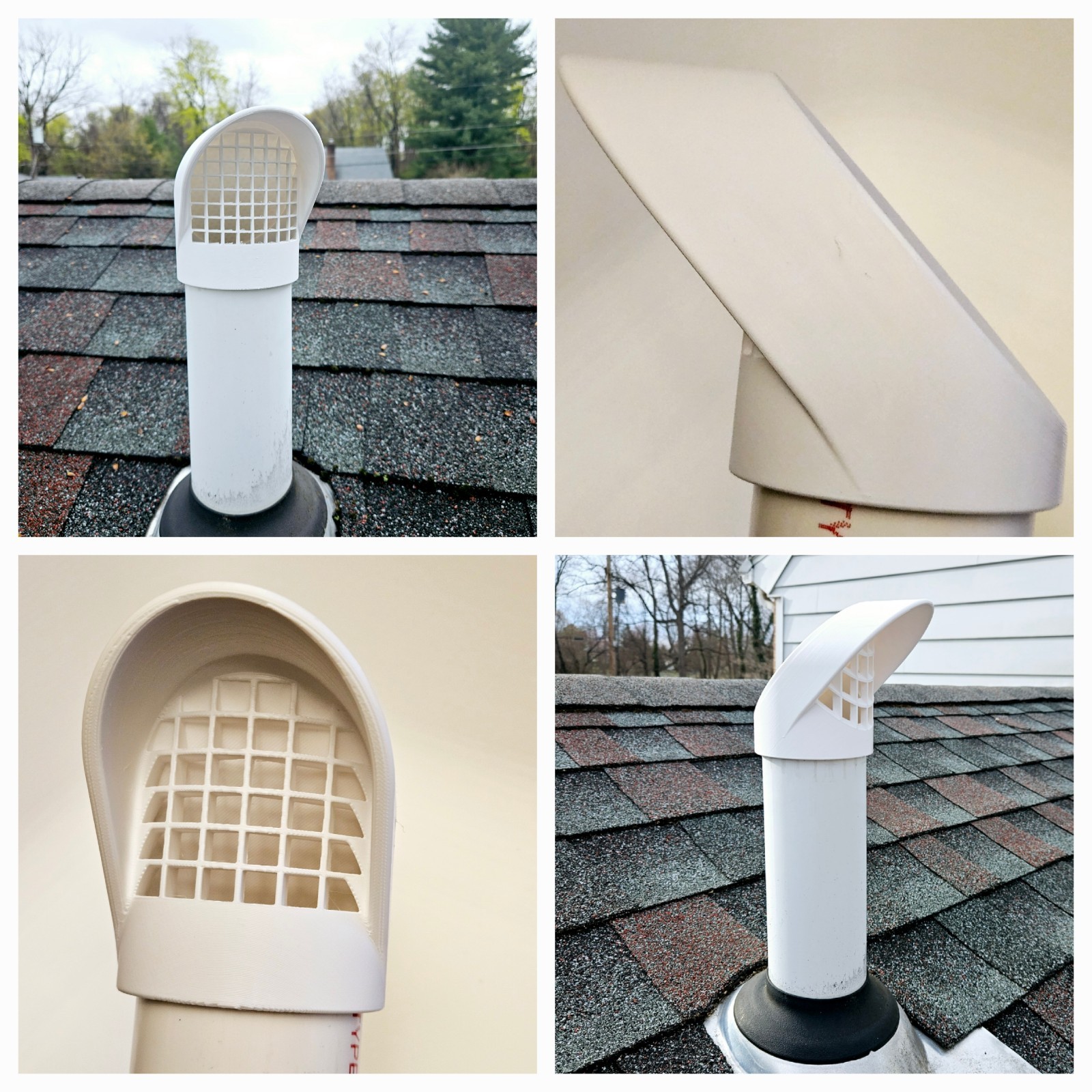 All Plastic Radon & HVAC Pipe Rain Cap w/ Mesh Screen to Fit on End of PVC Pipes