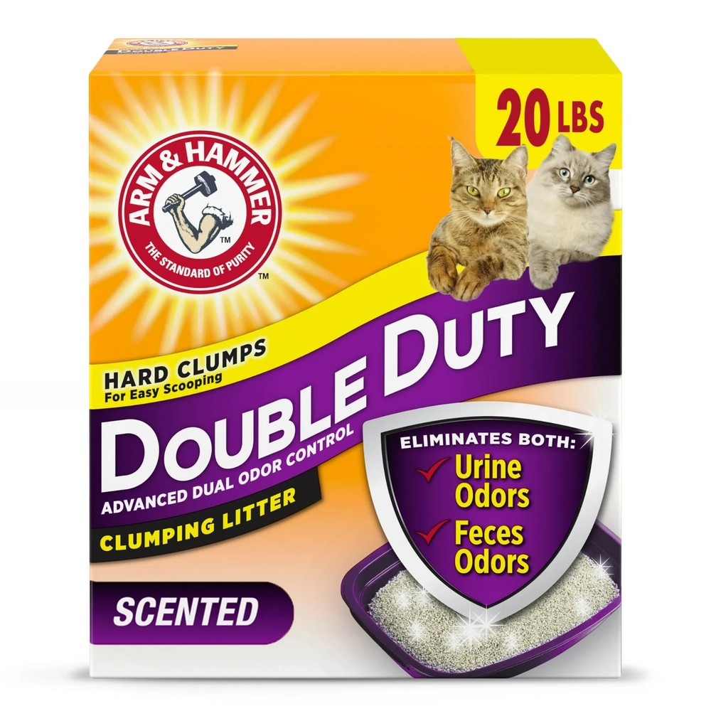 (4 pack) Double Duty Cat Litter, Advanced Odor Control Clumping