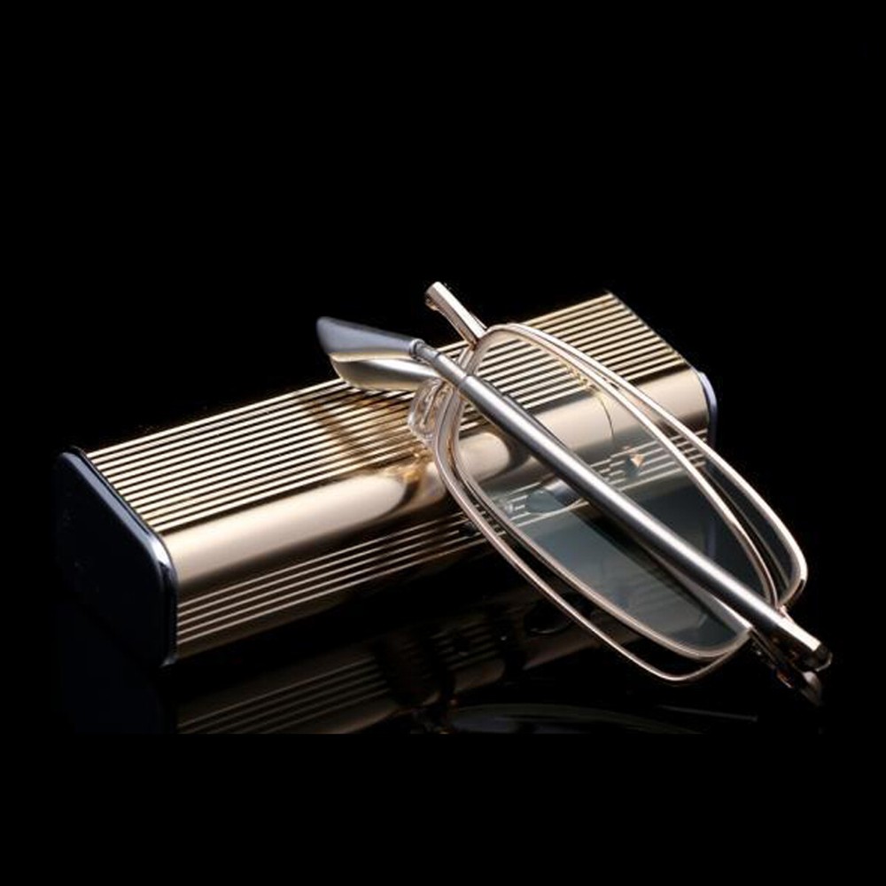 Folding Reading Glasses Telescopic Temples Light Compact Spectacles 1.0~4.0