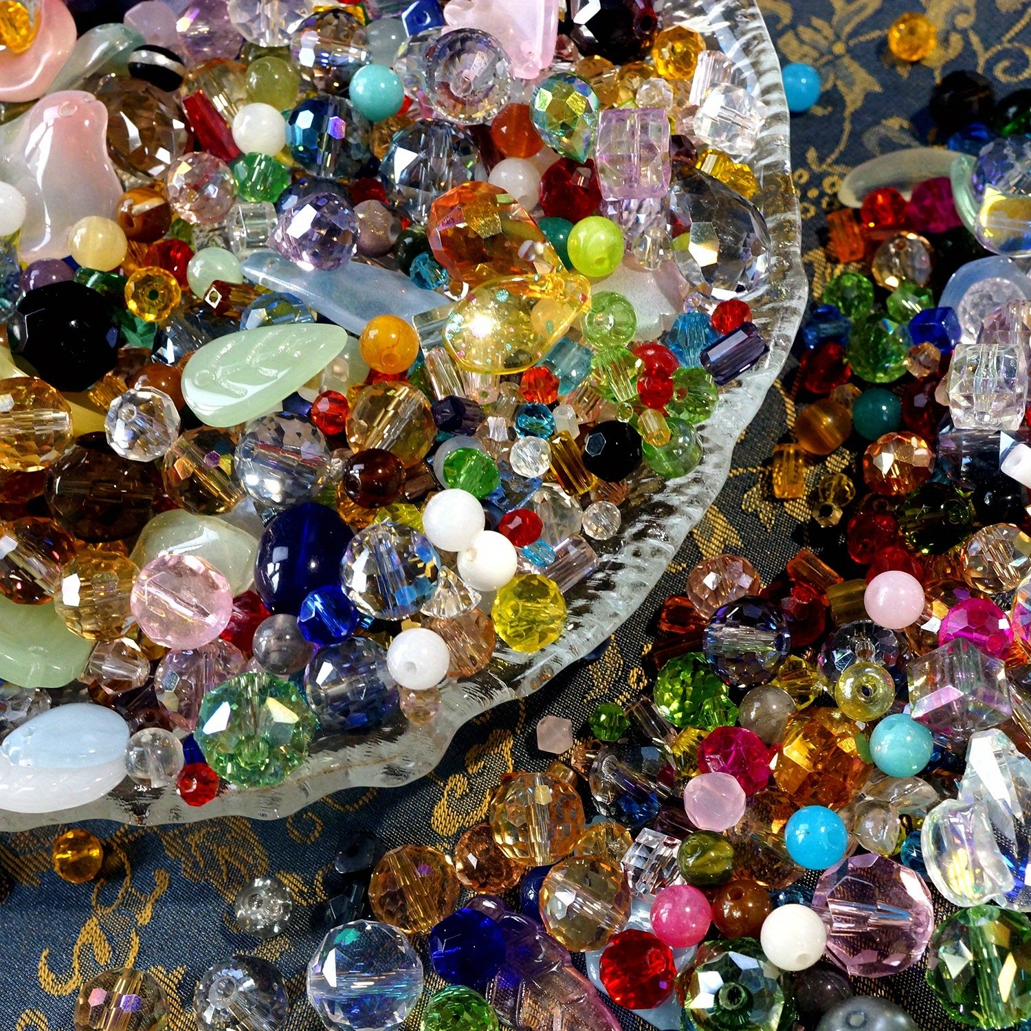 100g Pcs mixed Glass Shape Assorted Loose Spacer Beads Bulk Craft DIY Jewelry