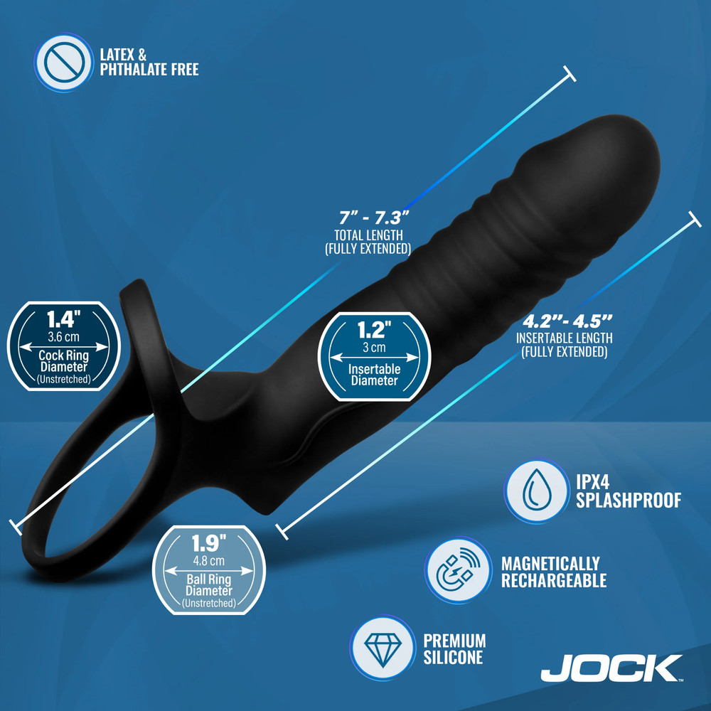 Remote-Control Silicone Thrusting and Vibrating Double Penetration Penis Ring