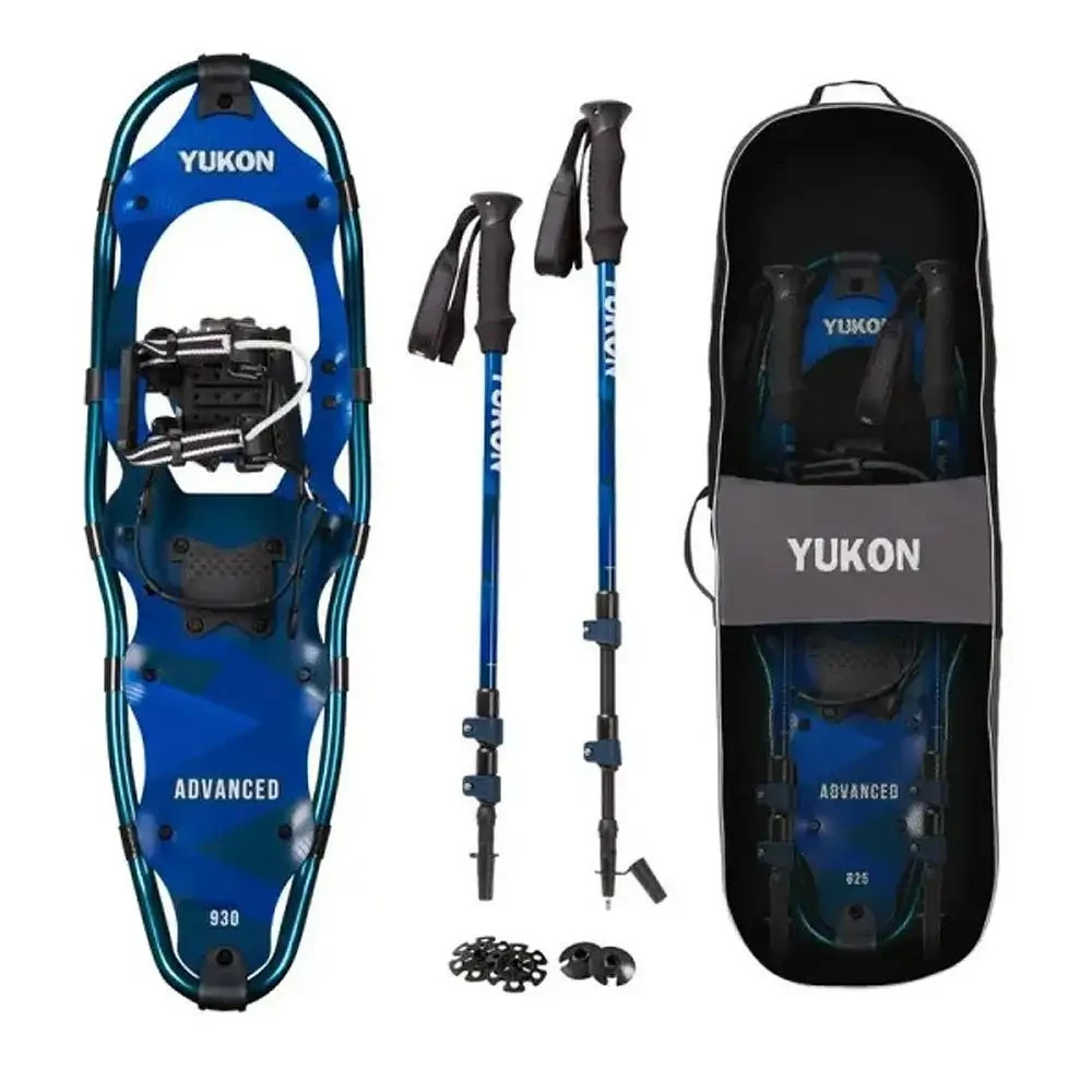 YUKON CHARLIE 80-3010K 8X25 ADVANCED SNOWSHOE KIT LIGHT WEIGHT WITH POLES NEW