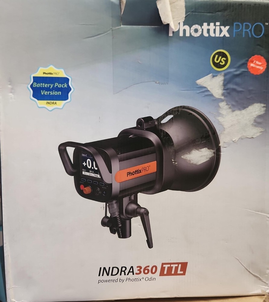 Phottix Indra360 TTL Studio Light Used Missing Battery Missing power cord