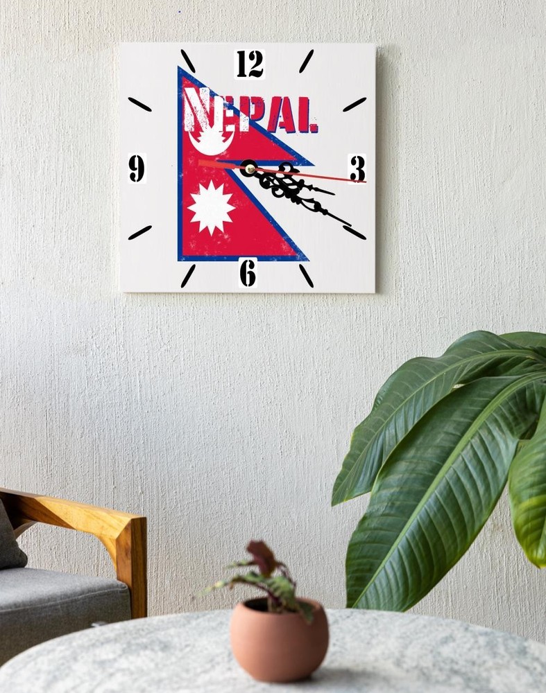 Nepal Flag Wall clock patriots CERAMIC Tile Watch Support Décor