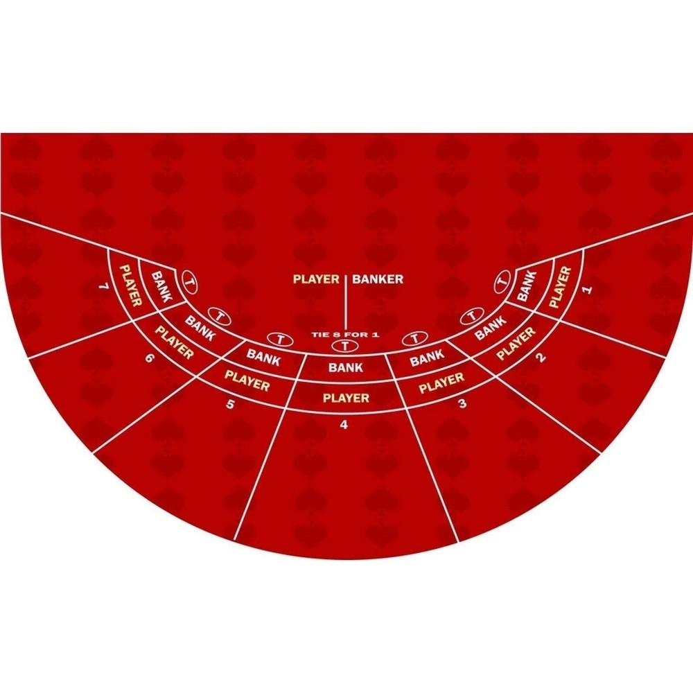 Casino Mini Baccarat Layout Felt - Red