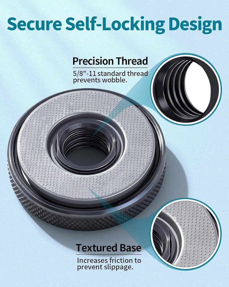 5/8"-11 Angle Grinder Flange Nuts 2-Pack, Tool-Free Quick Release Locking Kit...