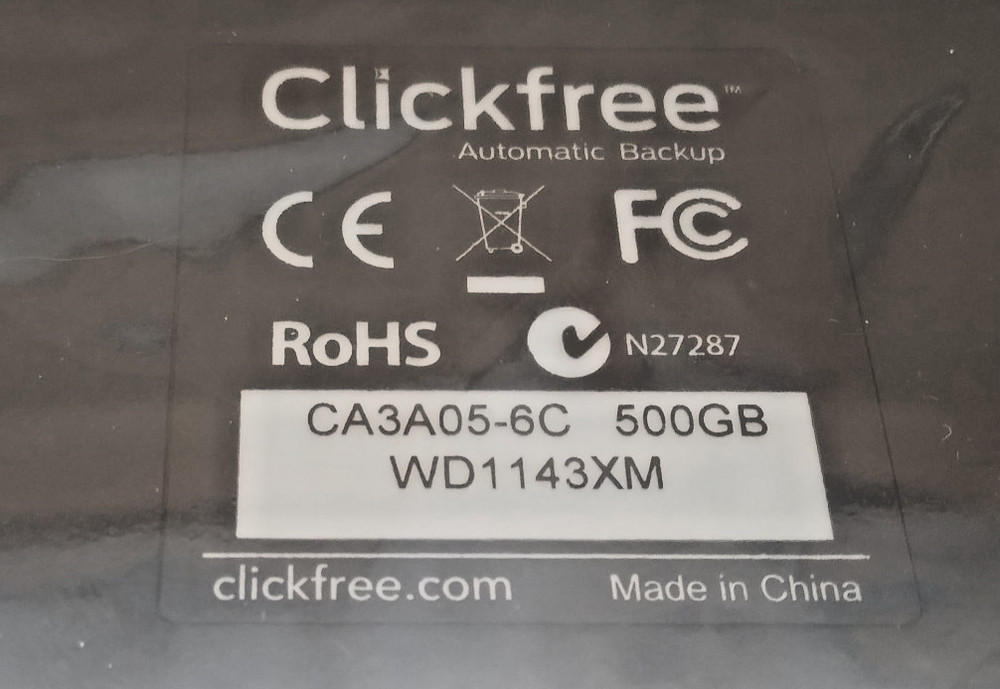 Clickfree C6 Automatic Backup Portable USB Hard Drive 500GB For PC Computer