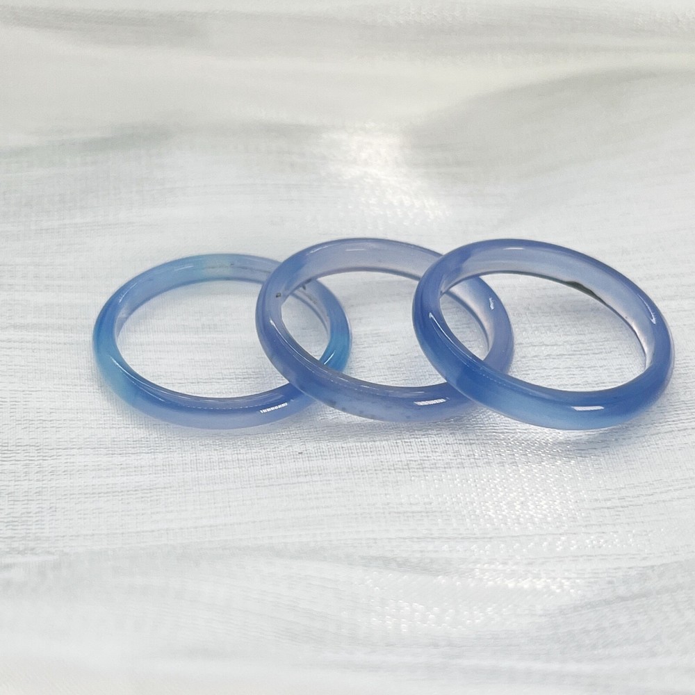 2mm blue agate solid band ring , gemstone ring stacking ring