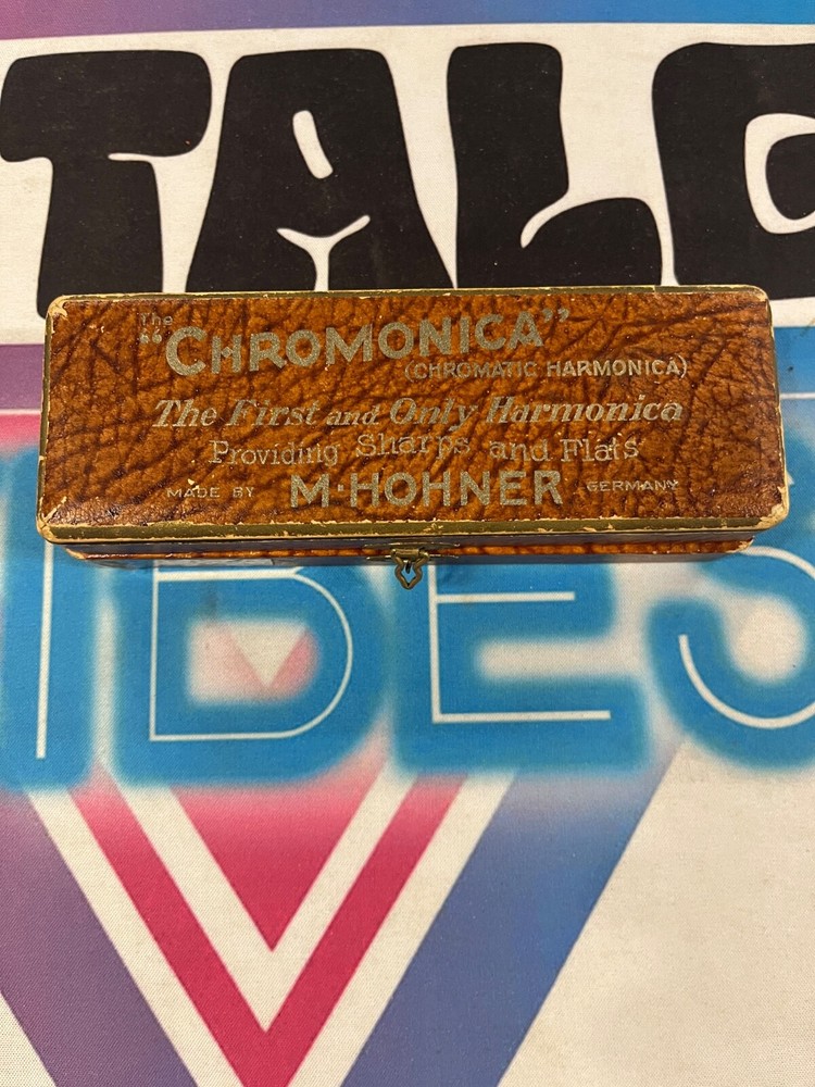 M. HOHNER GERMANY THE "CHROMONICA" ANTIQUE CHROMATIC HARMONICA NICE!! (TN)