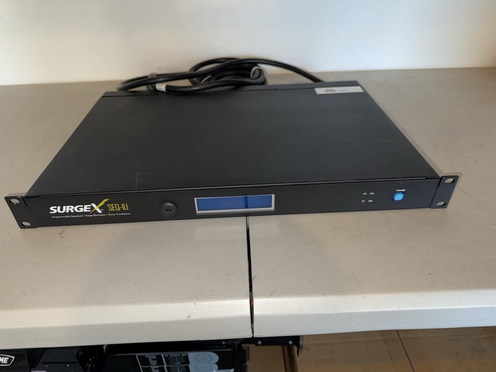 SurgeX SEQ-1U Programmable Sequencer Surge Eliminator 120V/20A Remote Key Lock